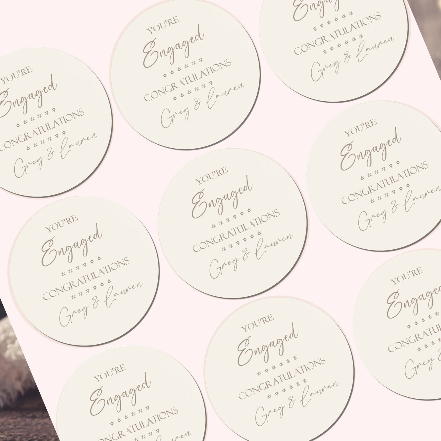 Personalised Engagement Party Stickers