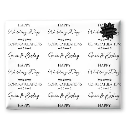 Personalised Wedding Day Congratulations Gift Wrapping Paper