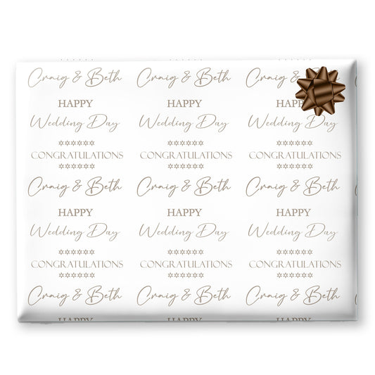 Personalised Wedding Day Congratulations Gift Wrapping Paper