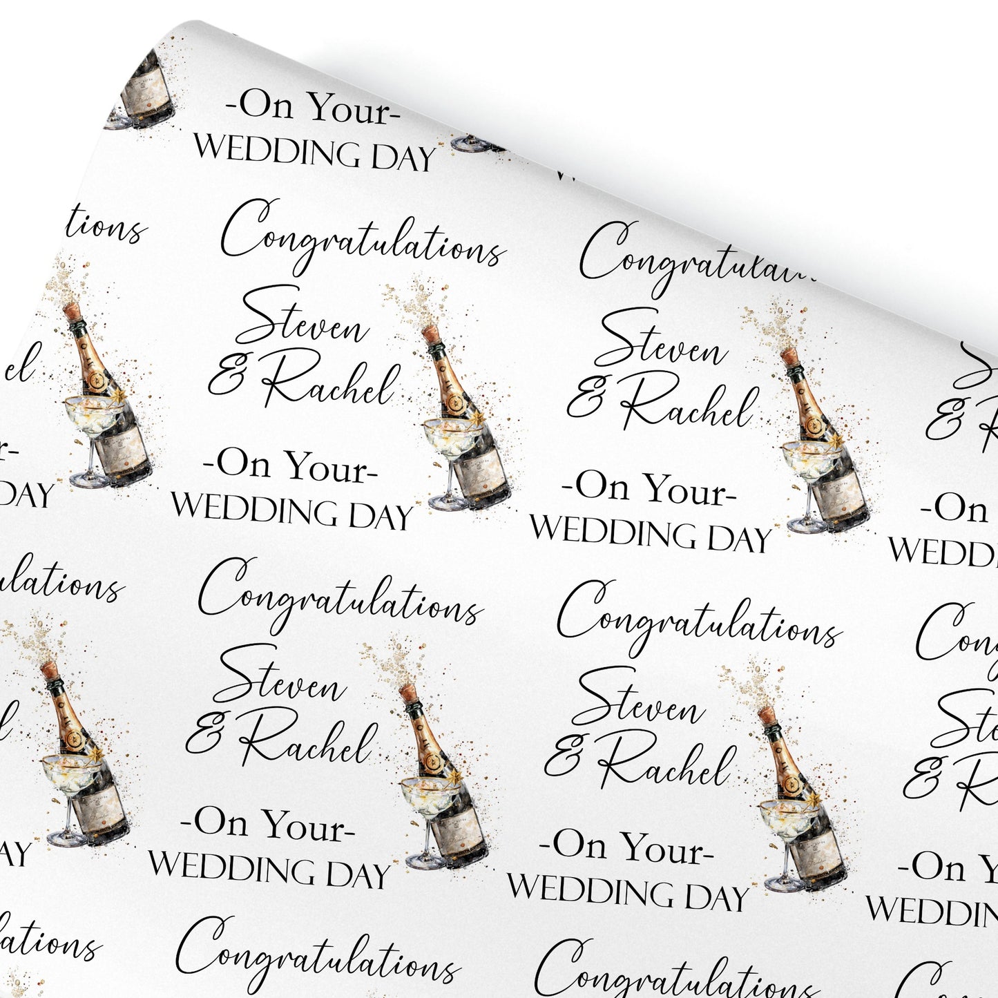 Personalised Wedding Day Congratulations Gift Wrapping Paper