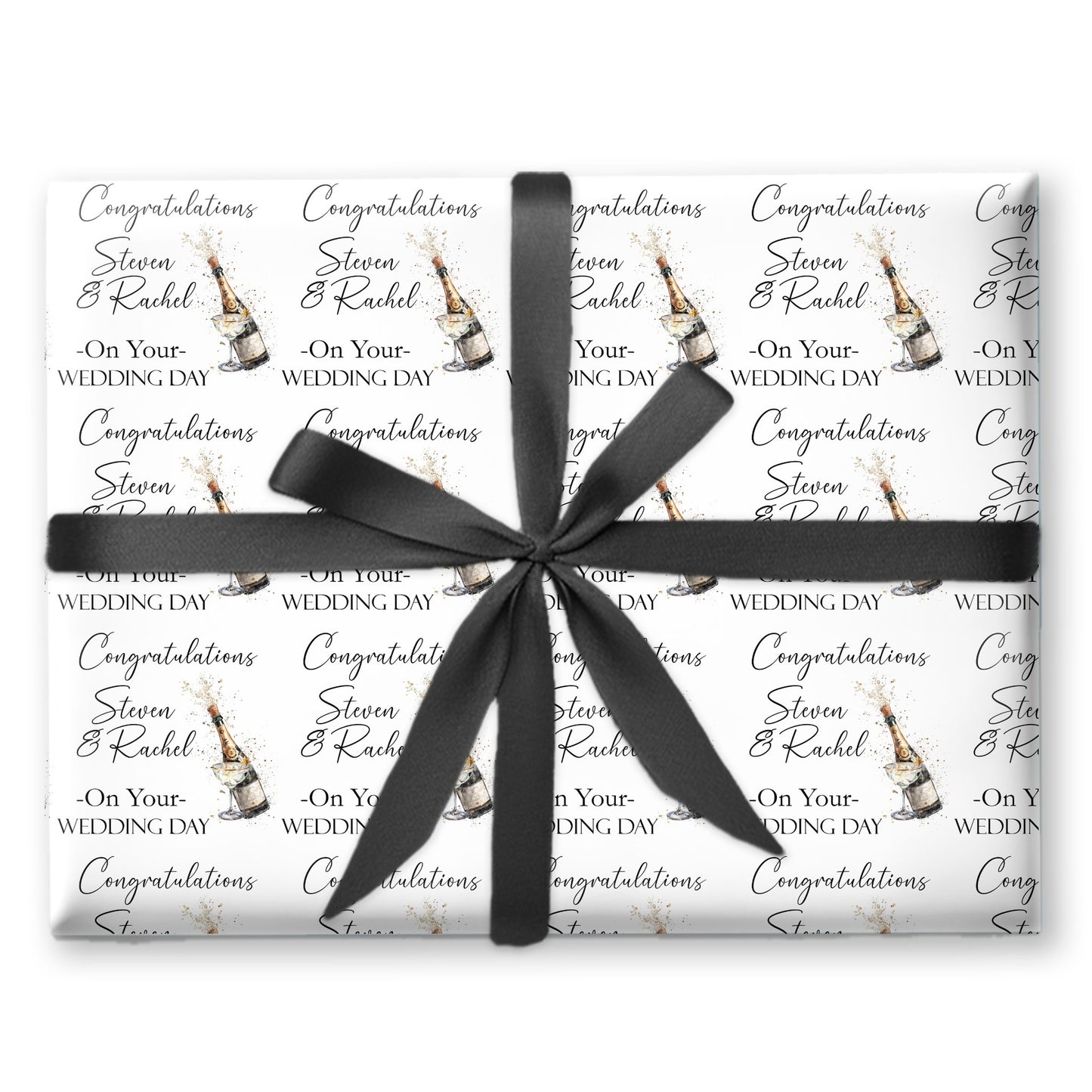 Personalised Wedding Day Congratulations Gift Wrapping Paper