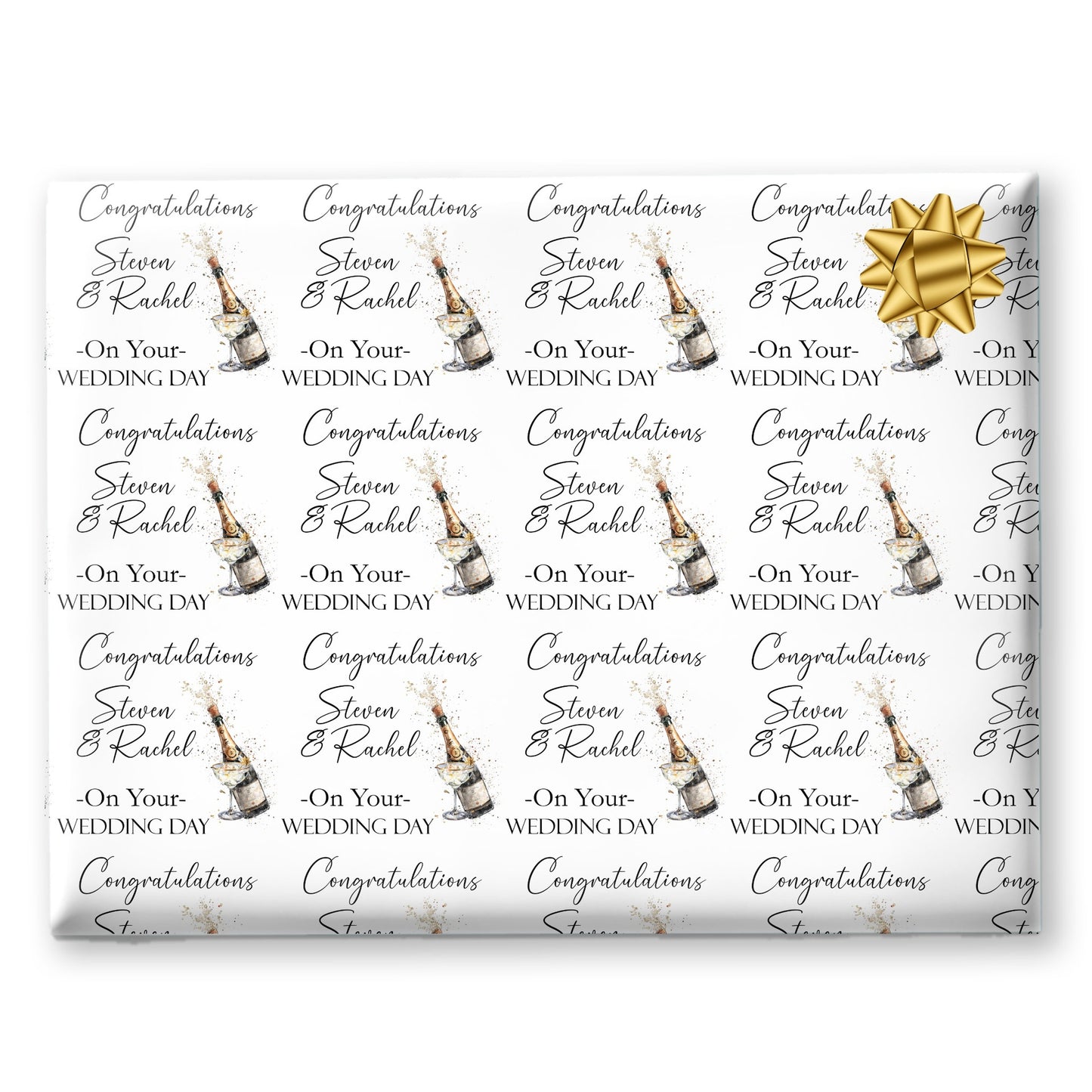 Personalised Wedding Day Congratulations Gift Wrapping Paper