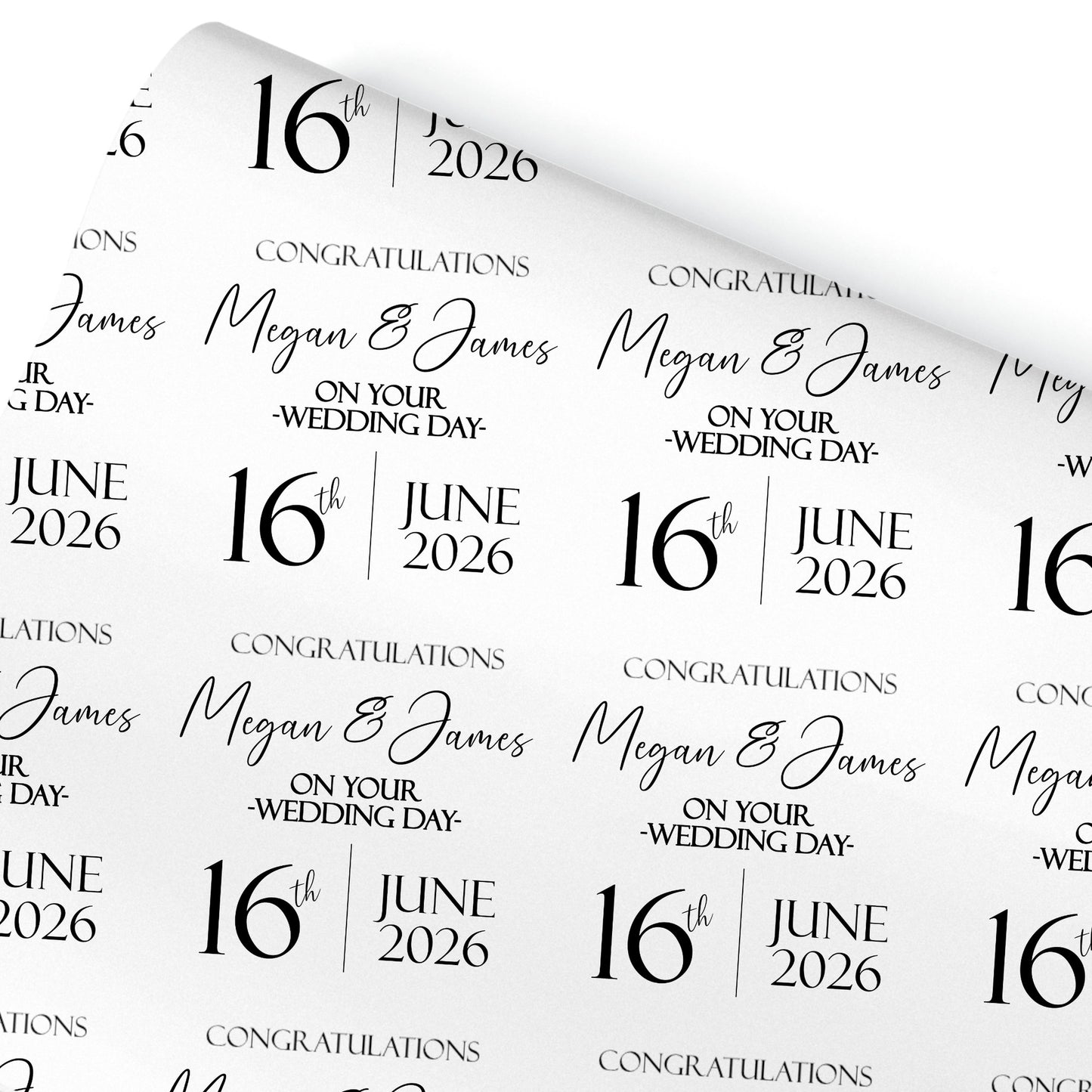 Personalised Wedding Day Congratulations Gift Wrapping Paper