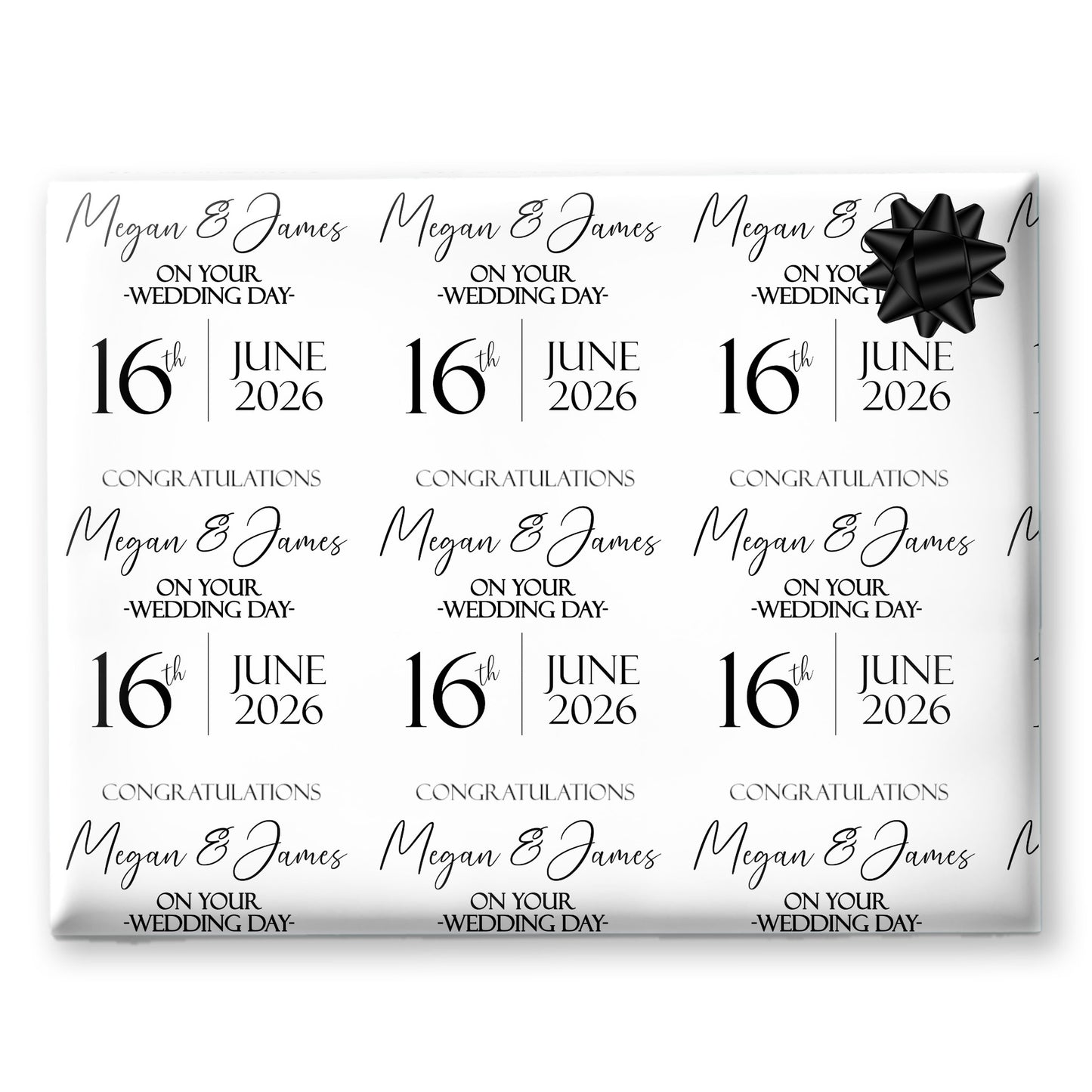 Personalised Wedding Day Congratulations Gift Wrapping Paper