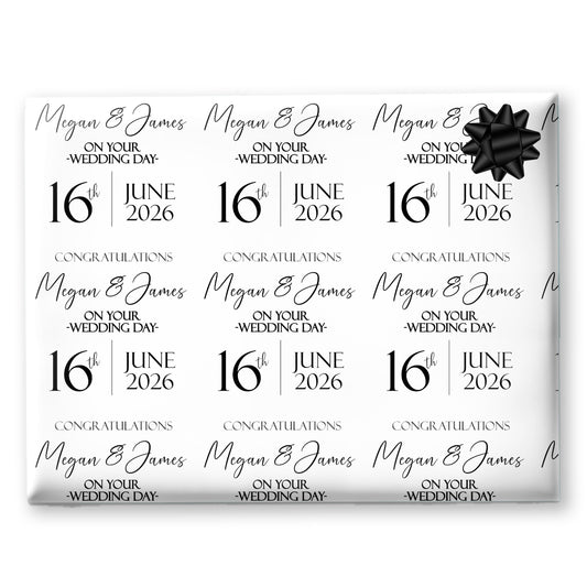 Personalised Wedding Day Congratulations Gift Wrapping Paper