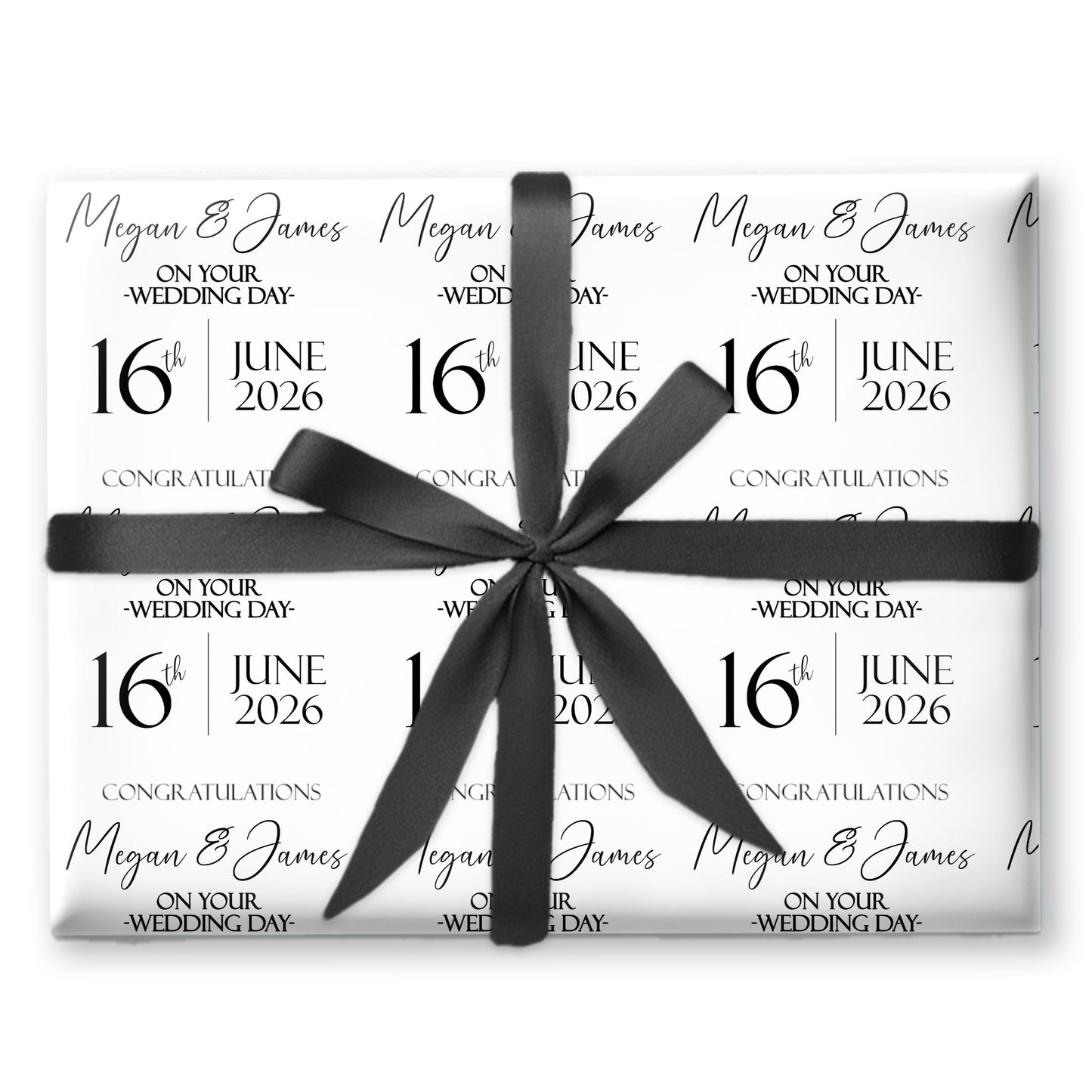 Personalised Wedding Day Congratulations Gift Wrapping Paper