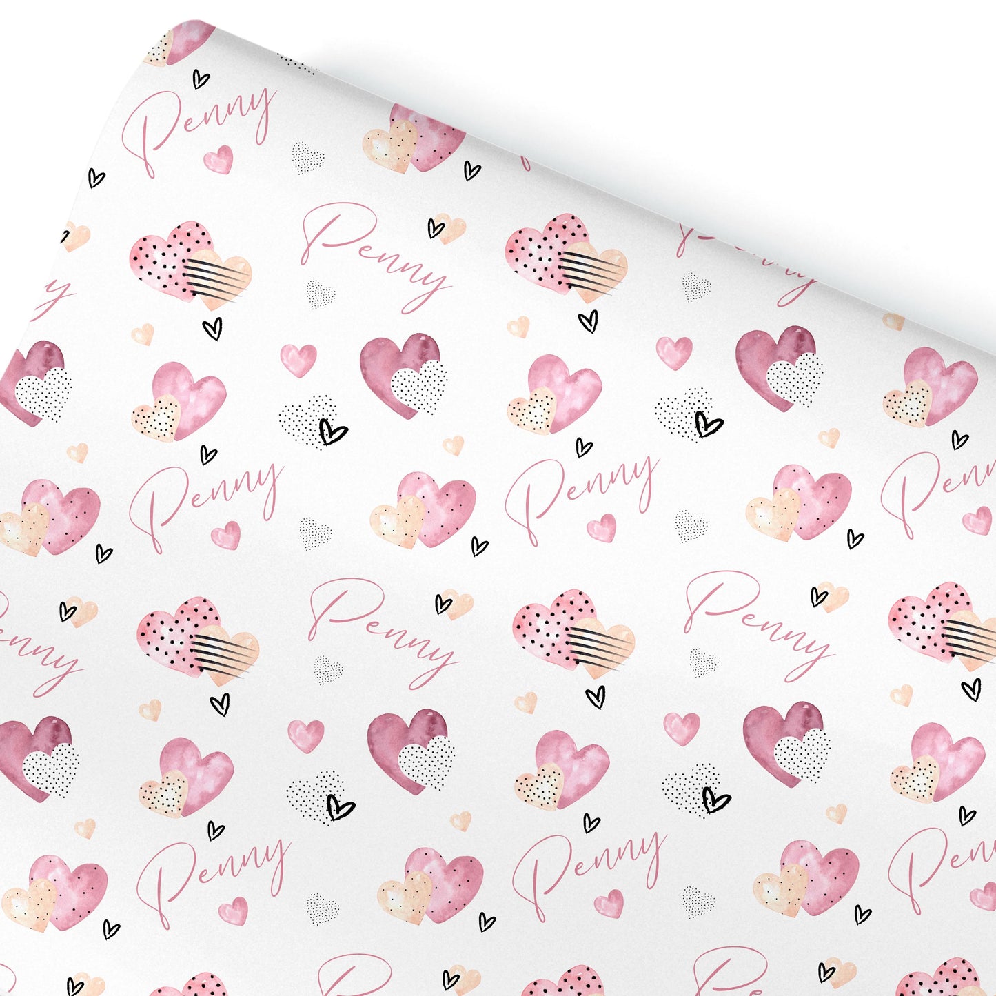 Personalised Valentines Wrapping Paper, Heart design, Valentines Gifts, Valentines gift bag, Anniversary paper, birthday gift wrapping