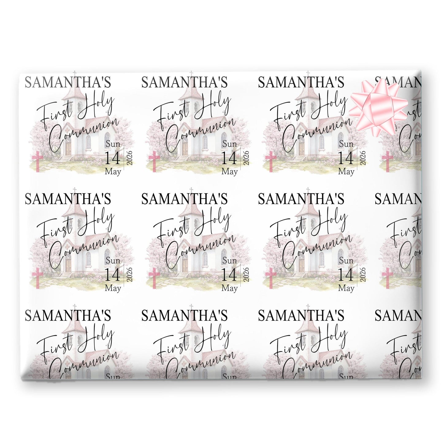 First Holy Communion Wrapping Paper, Confirmation gift wrap, Religious gift ideas