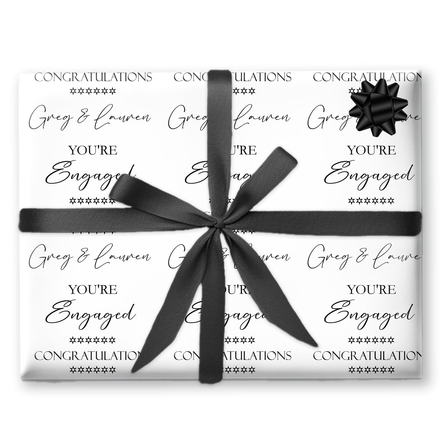 Personalised Engagement Wrapping Paper, Custom Celebration Gift Wrap