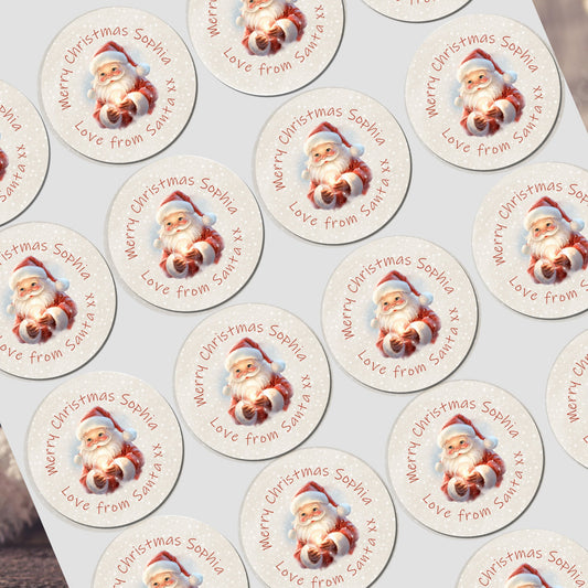 Personalised Christmas Stickers for Gift Present Wrapping Tags Santa Gift Tags