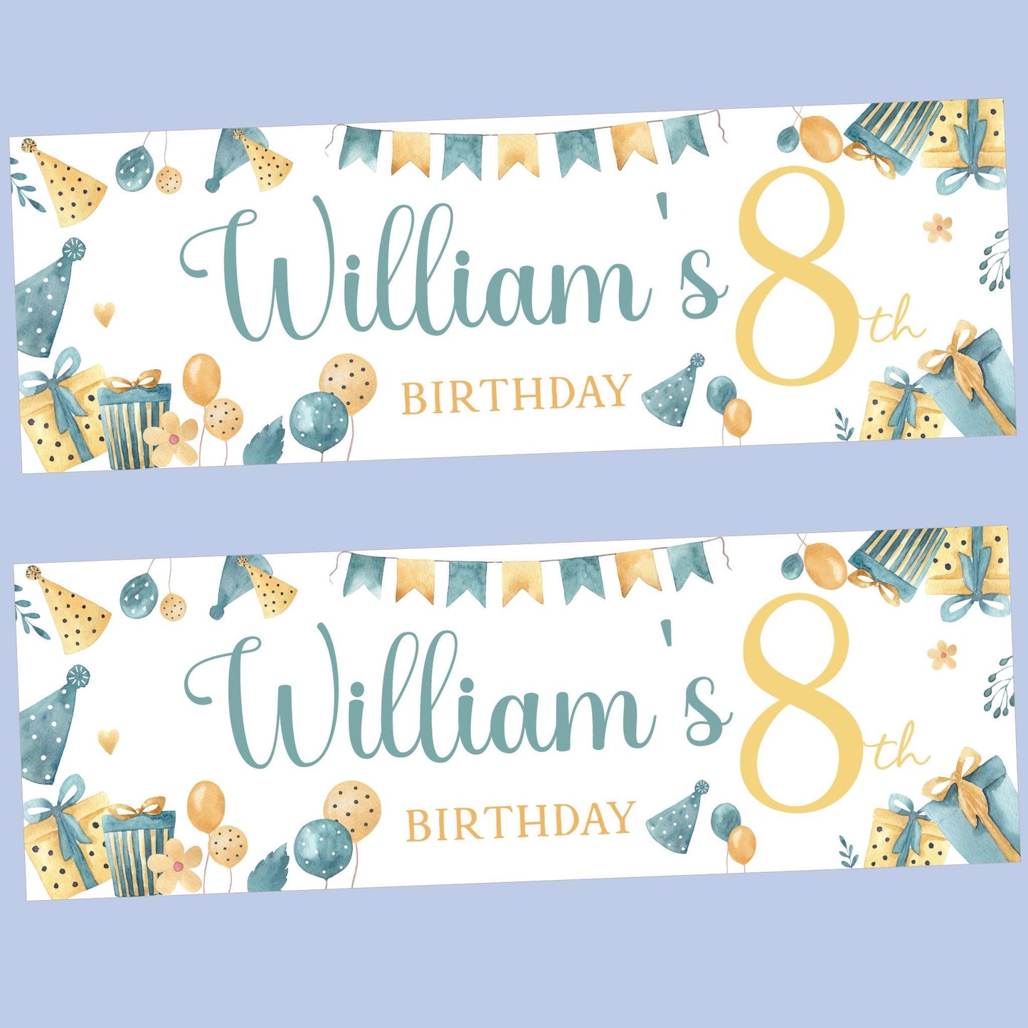 Personalised Happy Birthday Party Banner, Party Decor, Add Name Age