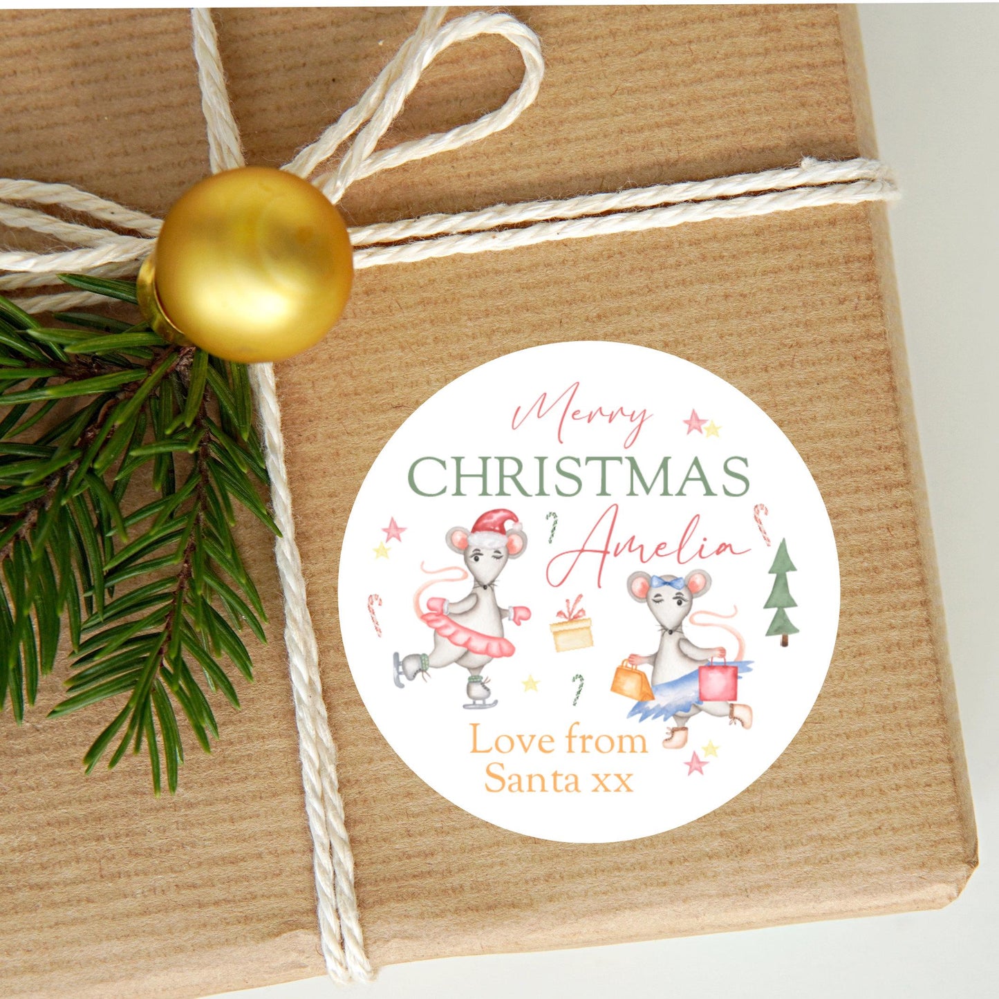 Personalised Christmas Stickers Labels For Wrapping Gifts, Name Tag