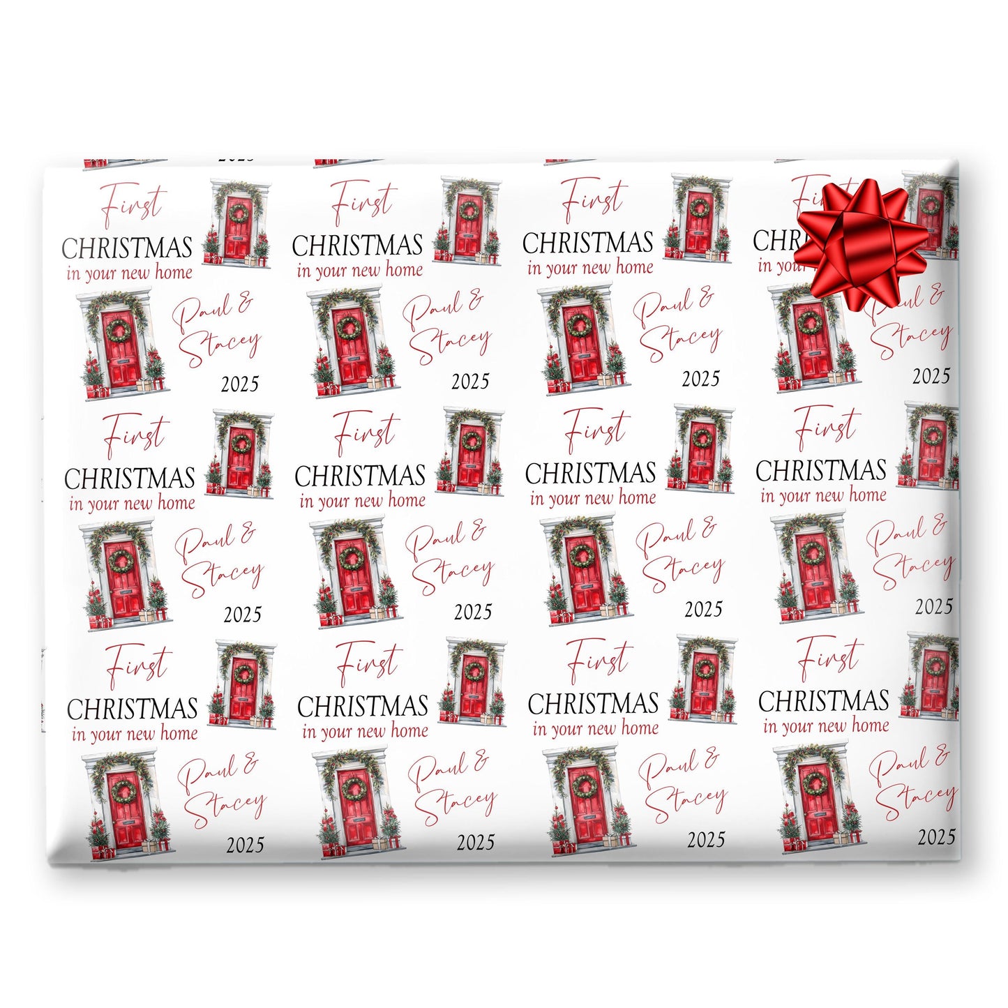 Personalised Christmas Gift Wrap – First Christmas in a New Home Design