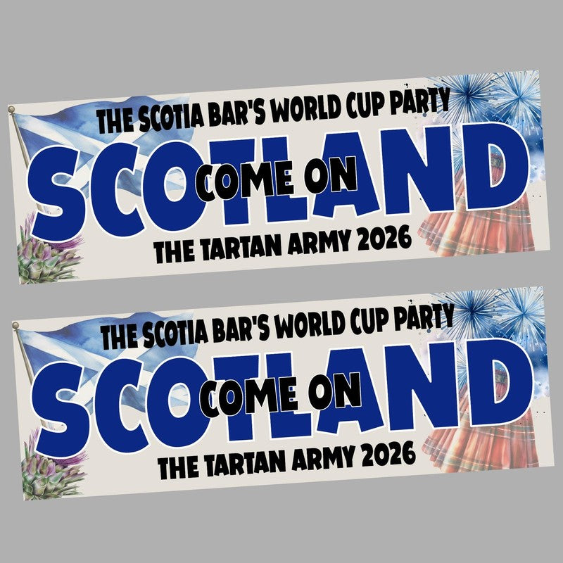 Personalised Scotland World Cup Party Banner, Football Decor