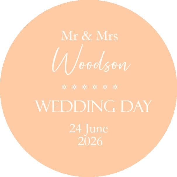Personalised Wedding Thank You Stickers, Mr & Mrs Party Favours (Watercolour)