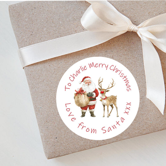 Personalised Christmas Stickers Labels For Wrapping Gifts, Name Tag