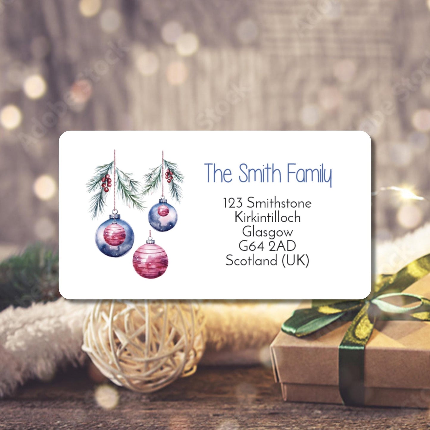 Custom Christmas Address Labels – Personalised Stickers for Cards, Envelopes