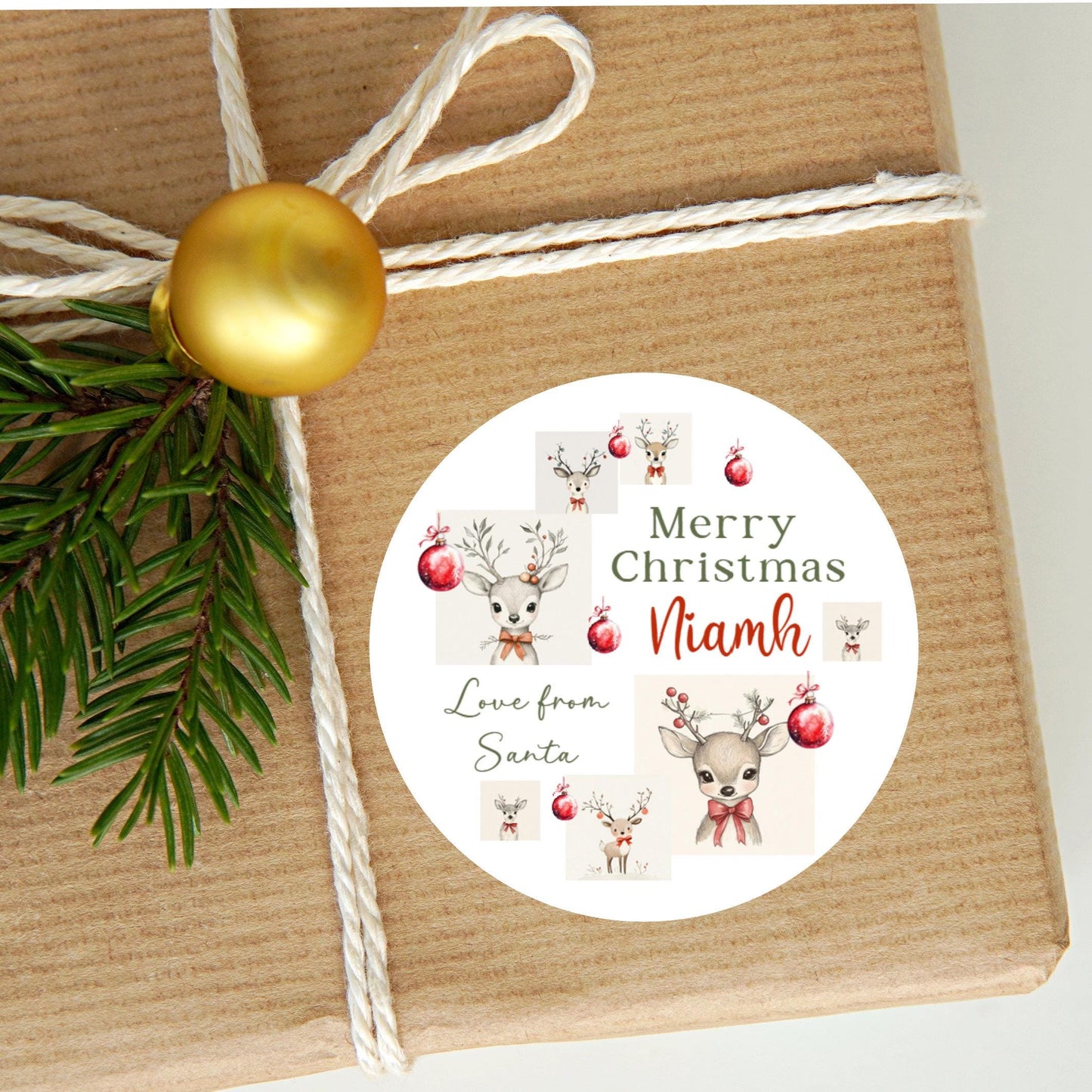 Personalised Christmas Stickers Labels For Wrapping Gifts, Name Tag