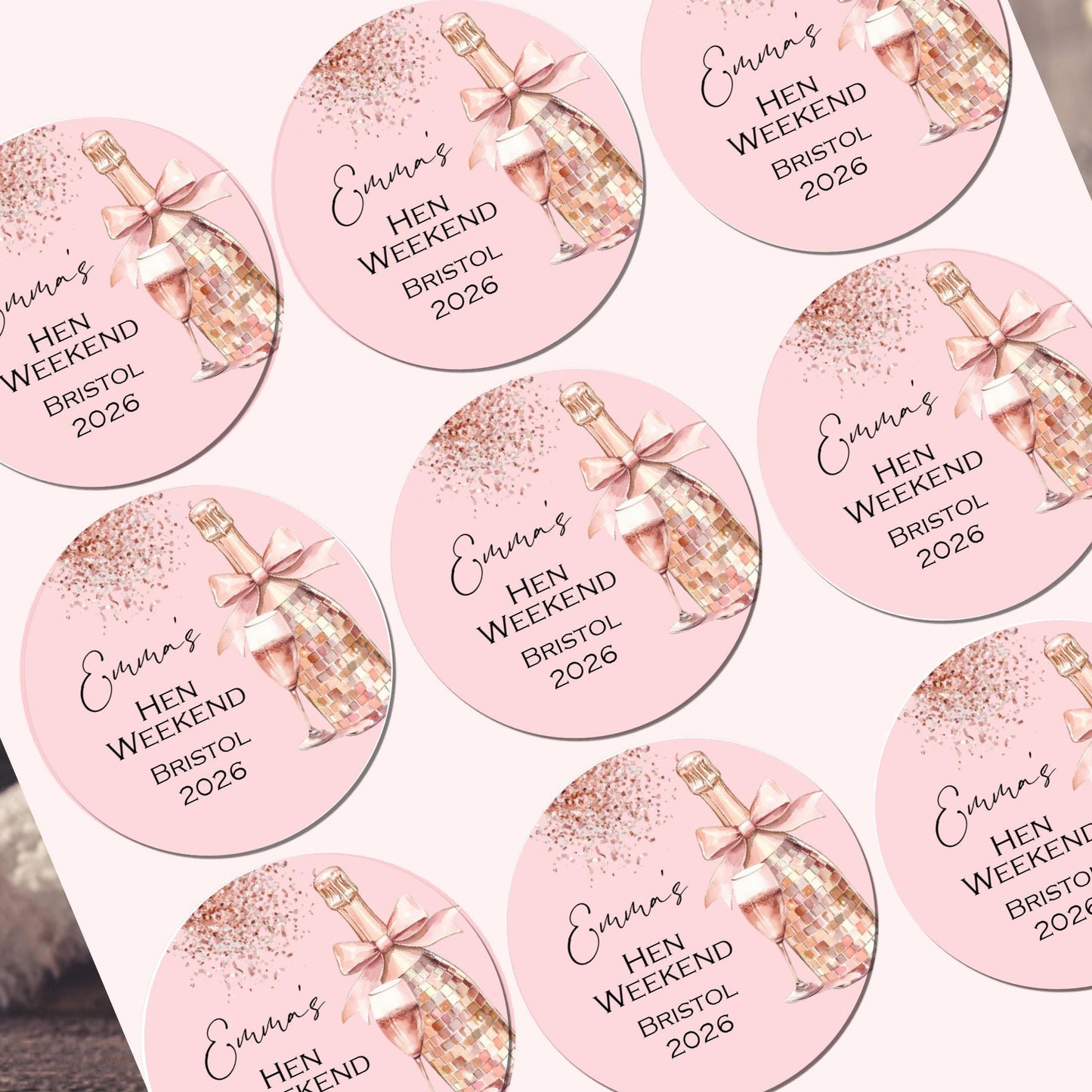 Personalised Hen Night Party Stickers for Favours Bride tribe Party Bags Printed Celebration Stickers Bride to be