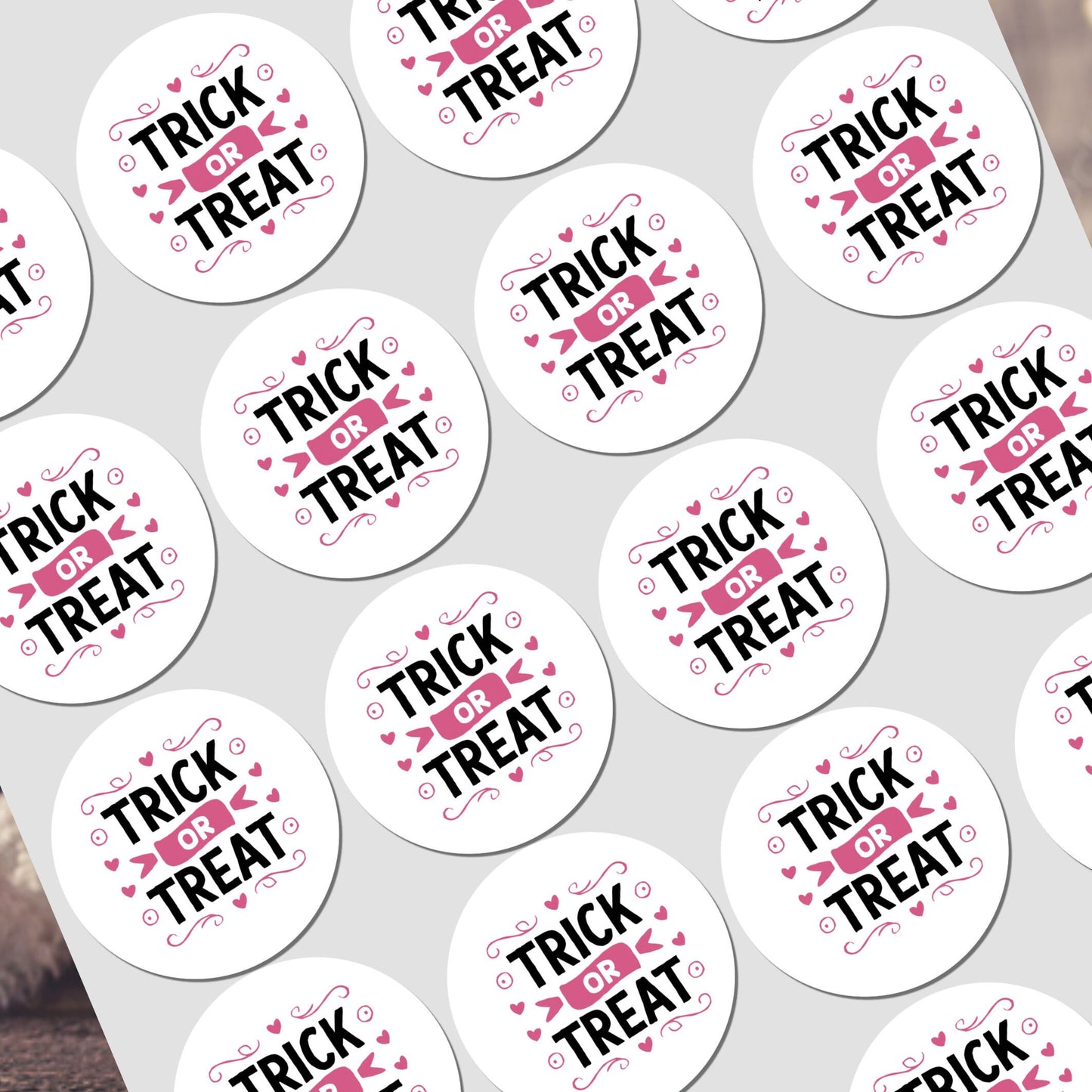 NON Personalised Halloween Stickers Labels for Sweet Cones Trick or Treat Bags