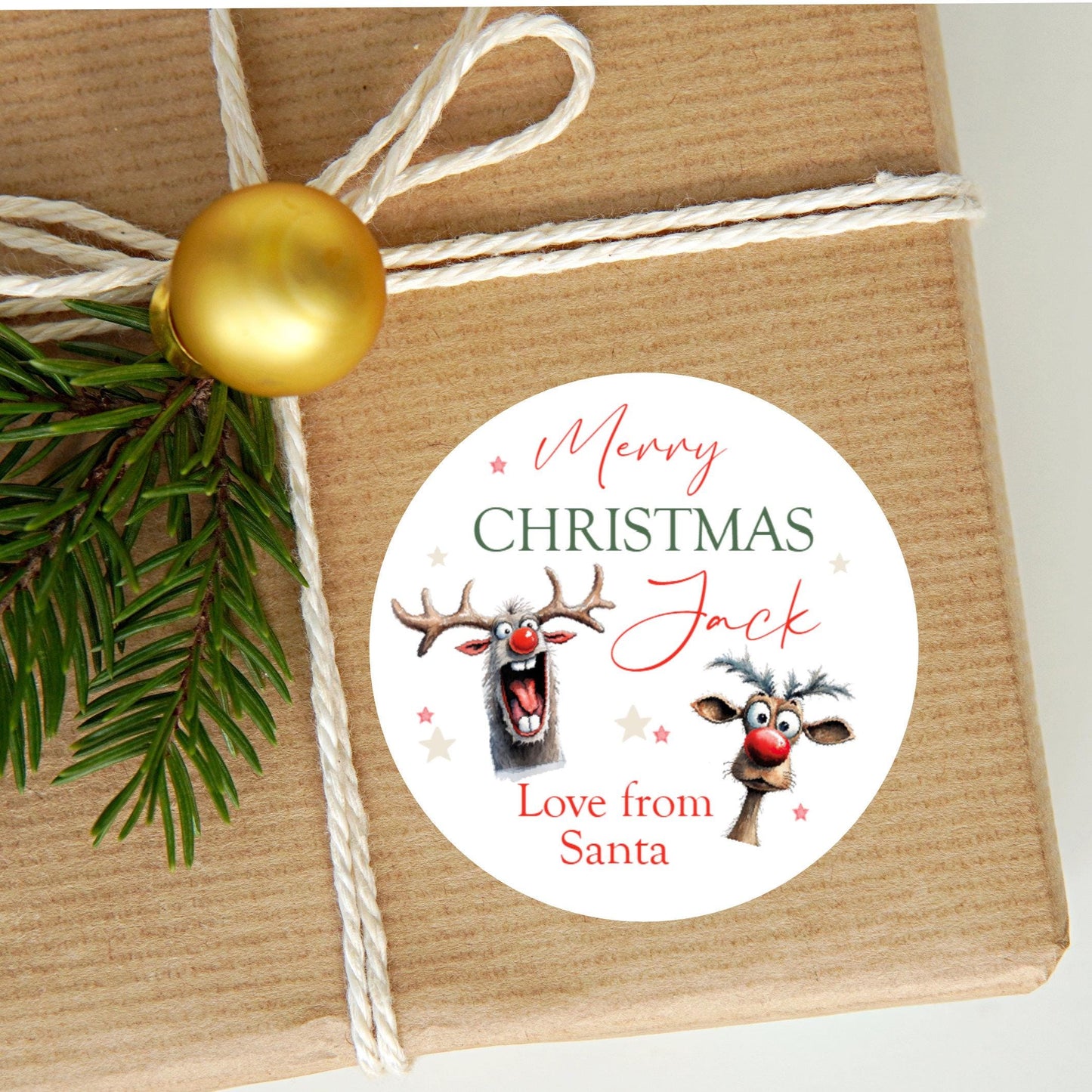 Personalised Christmas Stickers Labels For Wrapping Gifts, Name Tag