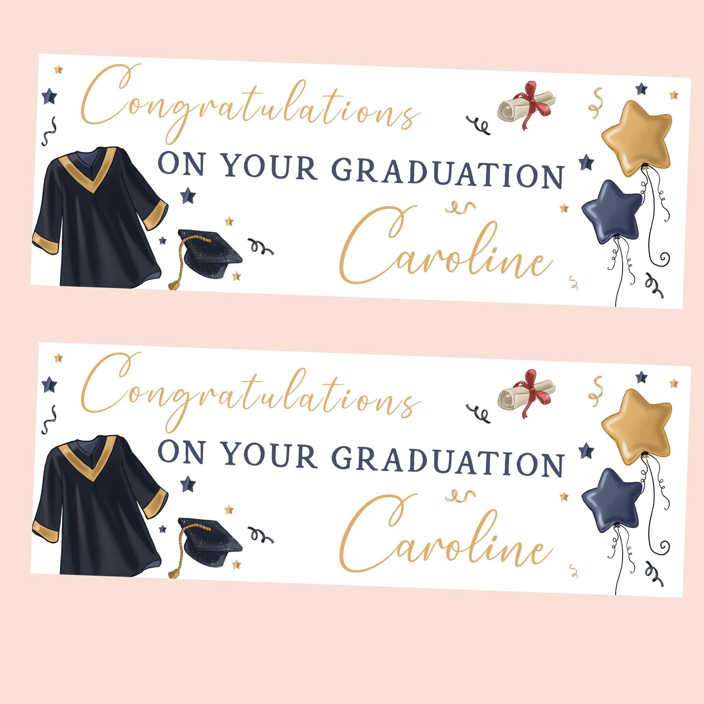 Personalised Graduation Banner Congratulations, Party Banner, Custom Banner, Party Decor, Well done Banner