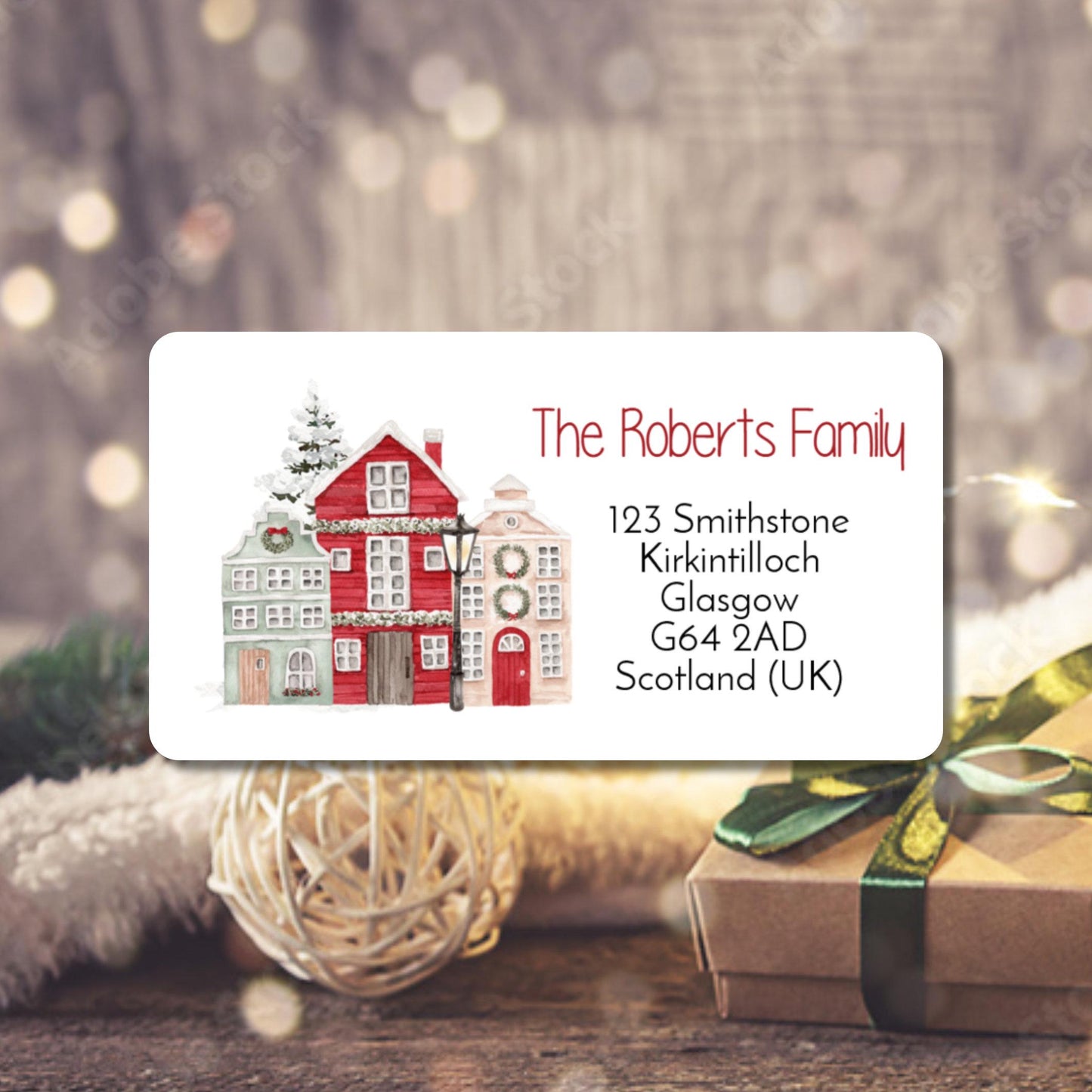Custom Christmas Address Labels – Personalised Stickers for Cards, Envelopes