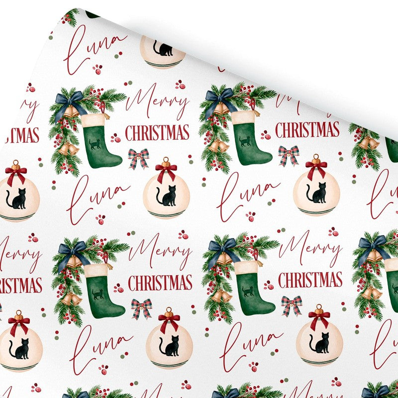 Personalised Cats Gift Wrap | Personalised Christmas Wrapping Paper