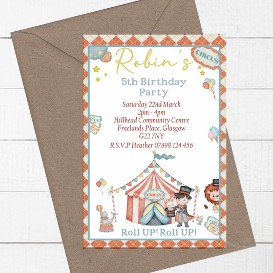 10 Printed Personalised Birthday Party Fun Giraffe Car Design