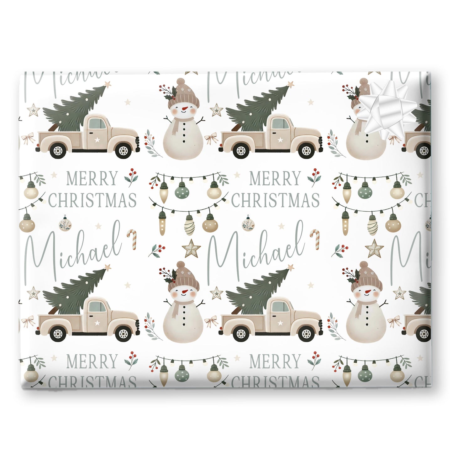 Personalised Gift Wrap | Personalised Christmas Wrapping Paper | Personalised Gift Wrap | Fun Gift Wrap | Snowman