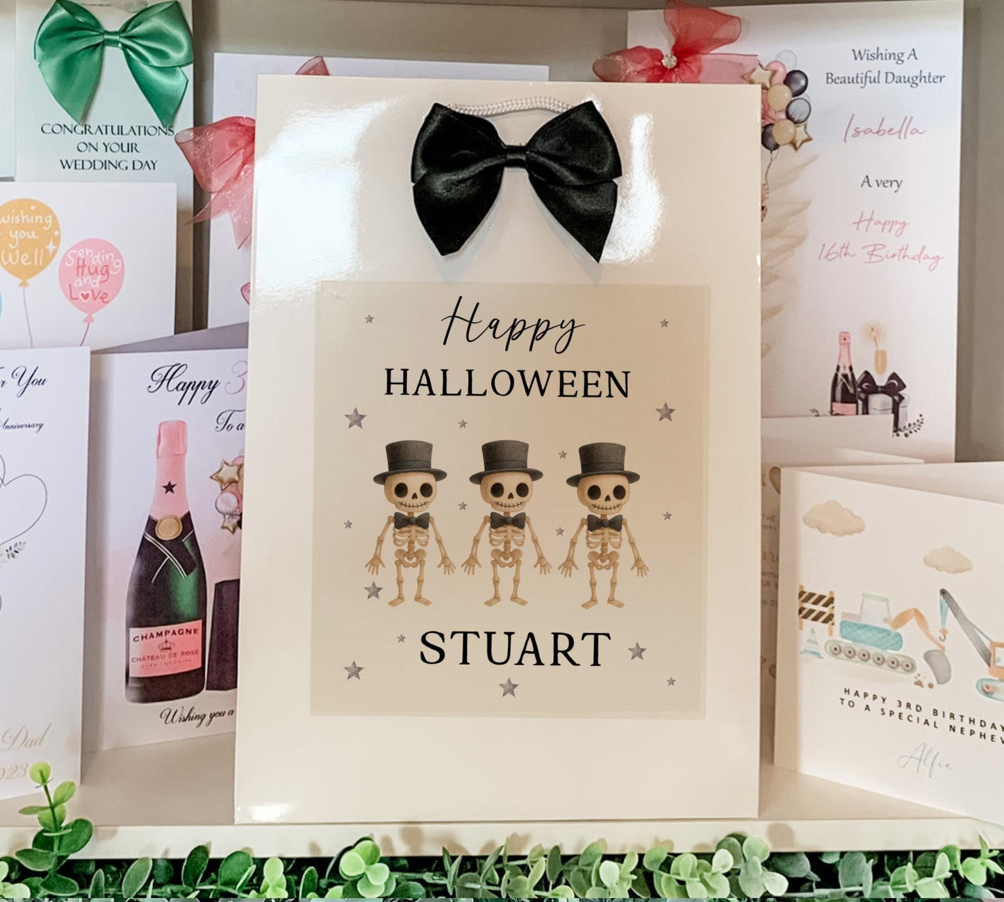 Personalised Halloween Gift Bag Son Daughter Grandson Granddaughter Spider gift bag treat bag sticker