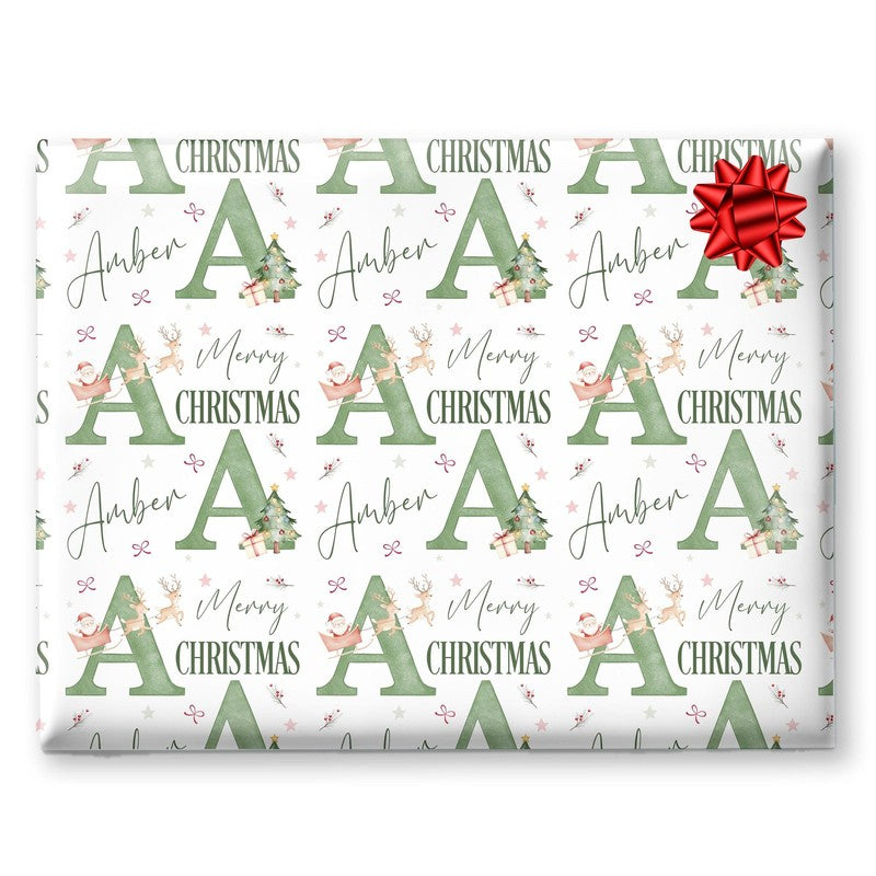 Personalized Christmas Wrapping Paper, Initial Design,