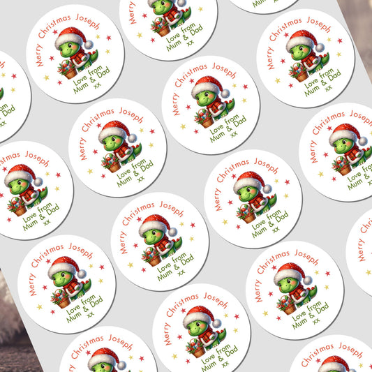 Personalised Christmas stickers for gift tags name labels present wrapping