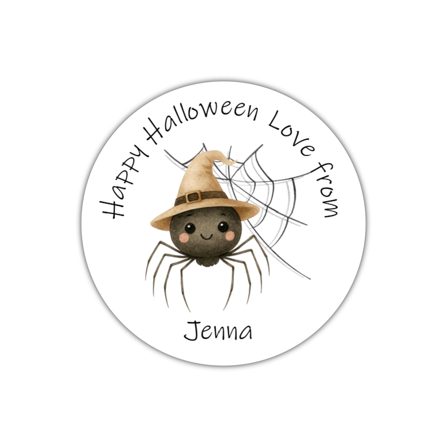 Personalised Halloween Stickers Labels for Sweet Cones Trick or Treat Spider stickers
