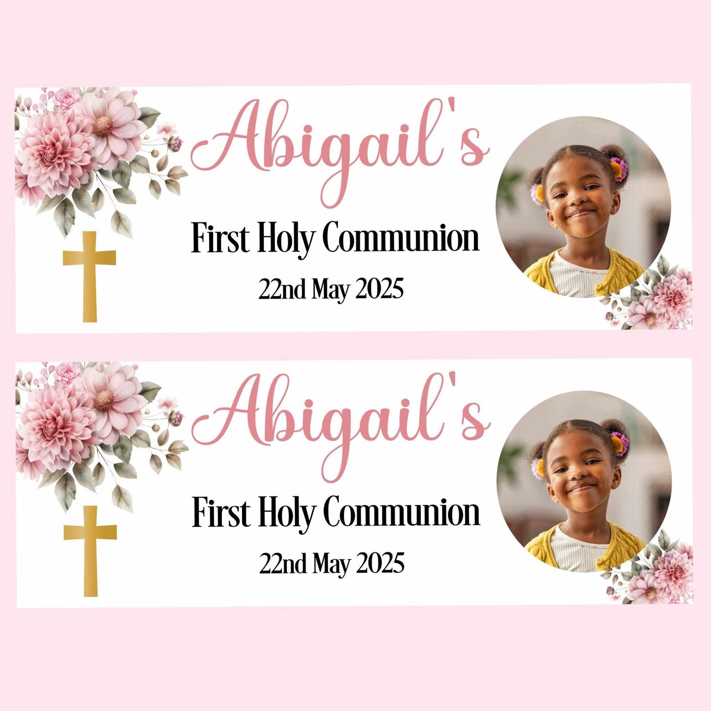 First Holy Communion Personalised Party Banners, Party Decor, Wall Decoration, 1st Communion or Confirmation