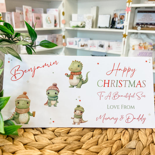 Personalised Christmas Money Holder Gift Wallet Christmas Cash Gift For You Dinosaurs