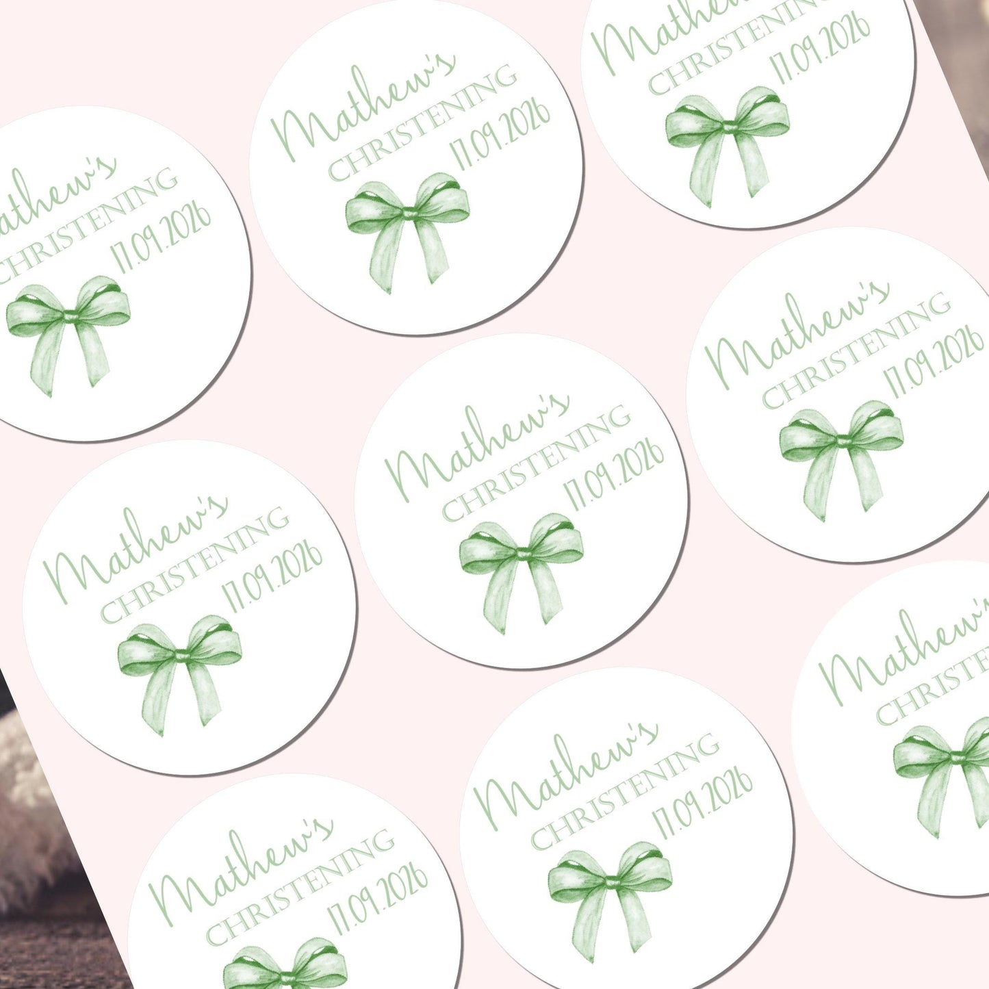 Personalised Christening Stickers, Party Bag Stickers, Sweet Cone Bags Party Favours Baptism