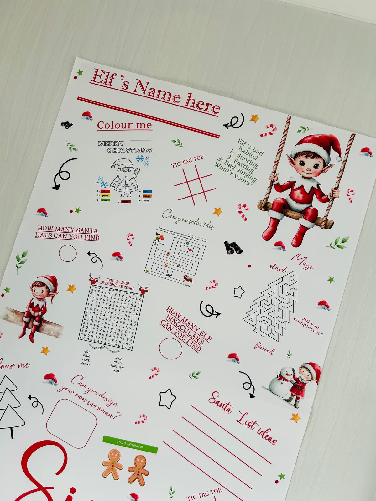 Christmas Elf Arrival Activity Banner  Elf Fun Colouring banner, Elf Banner Kids