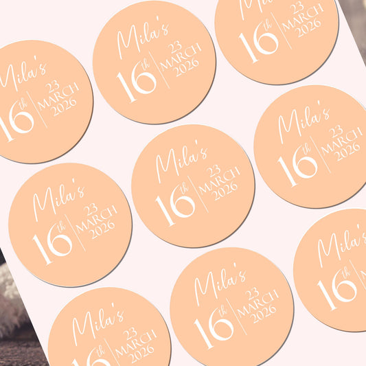 Personalised Birthday Stickers | Party Bag Labels | Custom Name & Age Stickers | Birthday Favour Stickers | Kids Party Decoration