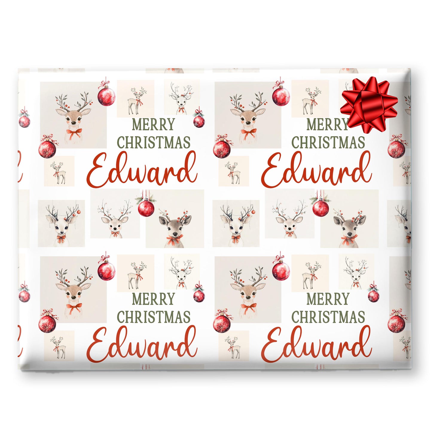 Personalised Gift Wrap | Personalised Christmas Wrapping Paper | Personalised Gift Wrap | Fun Gift Wrap | Reindeer