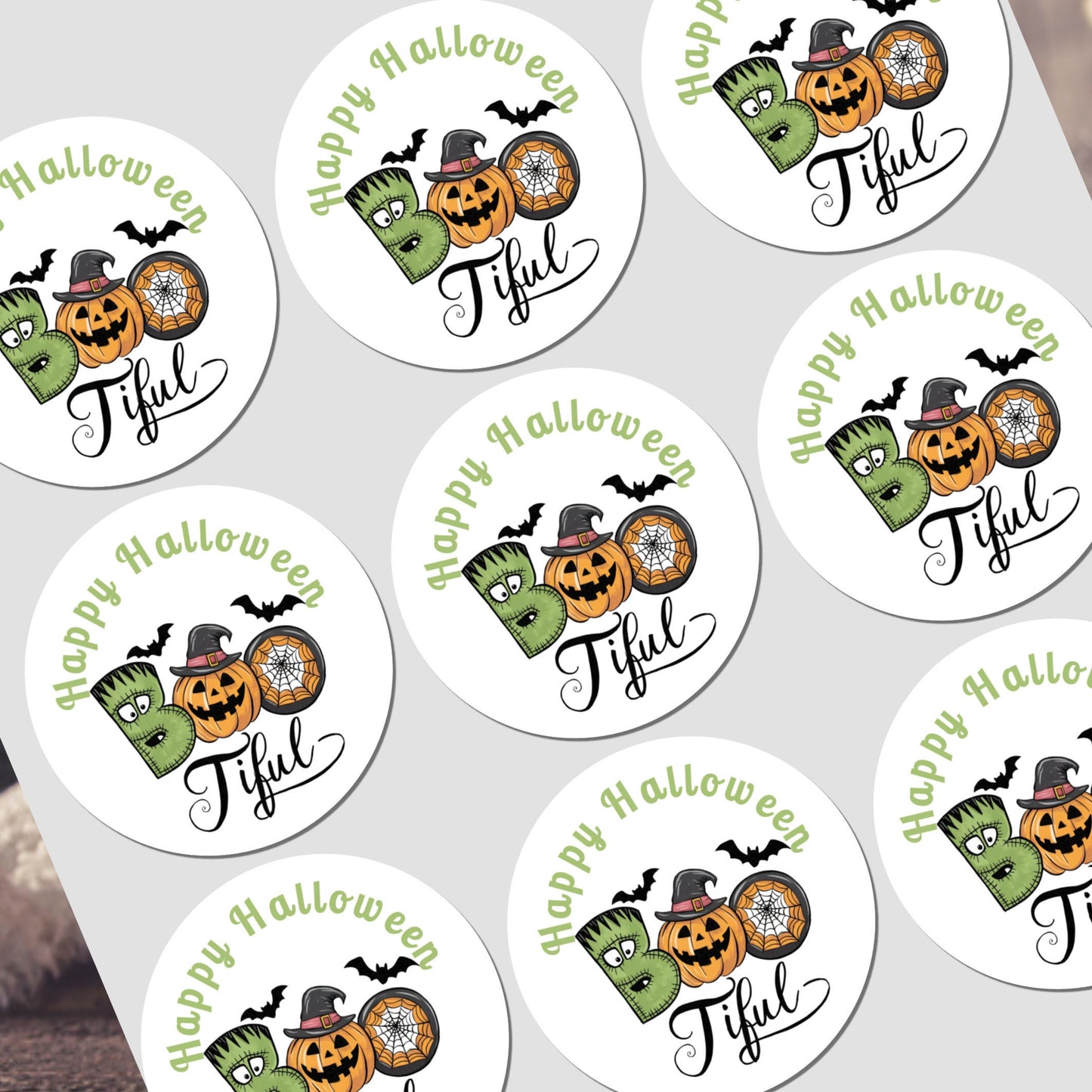 NON Personalised Halloween Stickers Labels for Sweet Cones Trick or Treat Bags