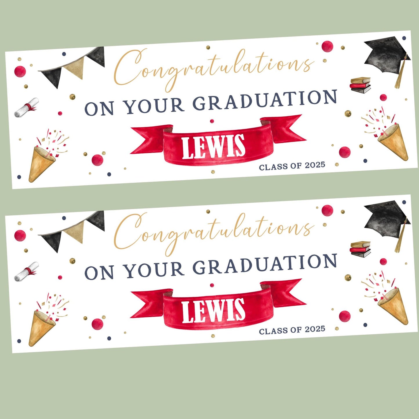 Personalised Graduation Banner , Party Banner, Custom Banner, Party Decor, Well done Banner