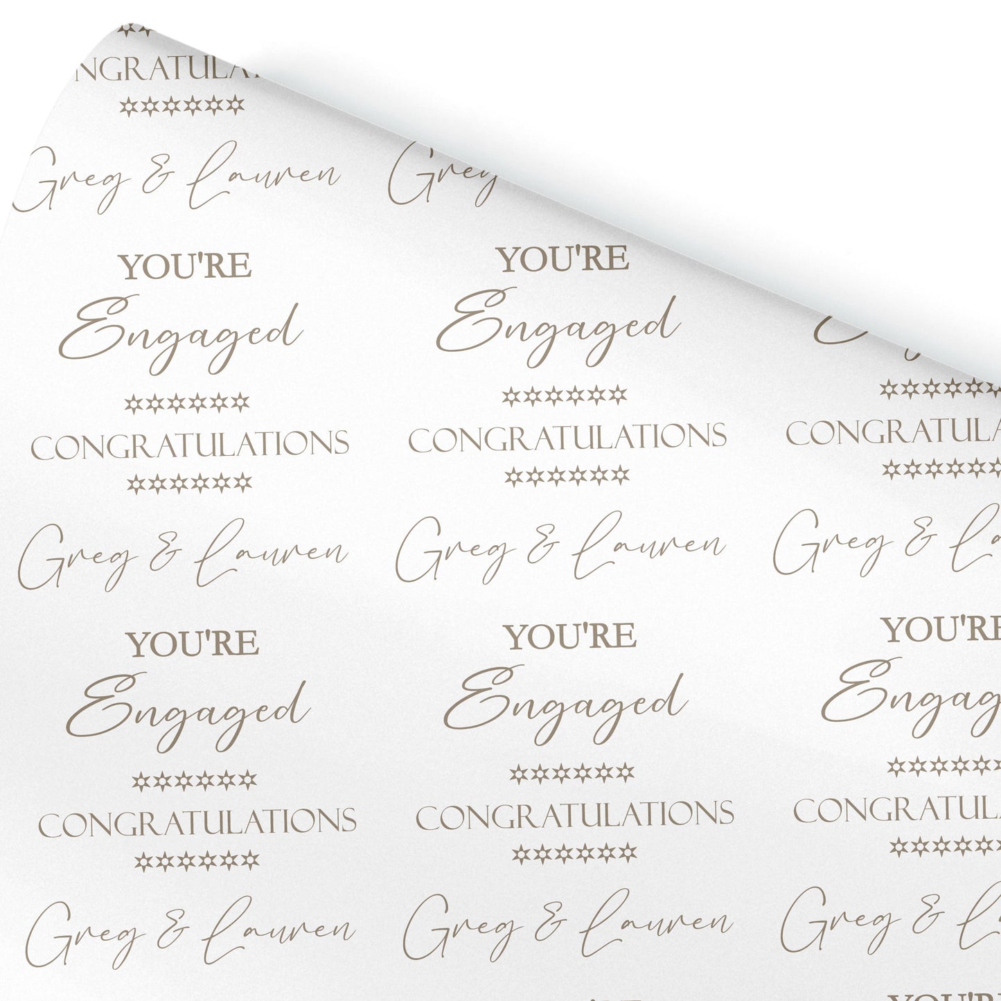 Personalised Engagement Wrapping Paper, Custom Celebration Gift Wrap