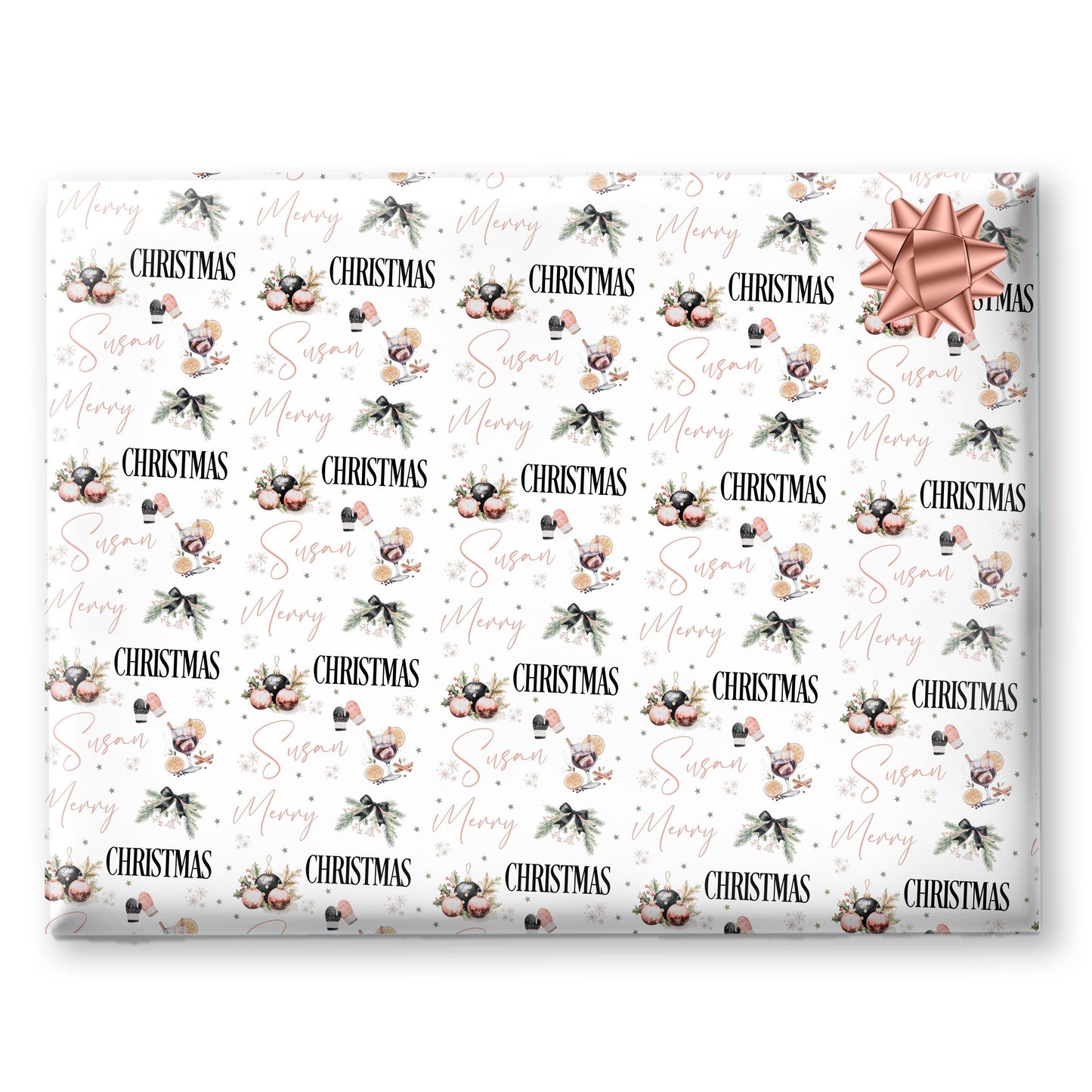 Christmas Gift Wrapping Paper, Personalised Gift Wrap for Her For Him Ladies
