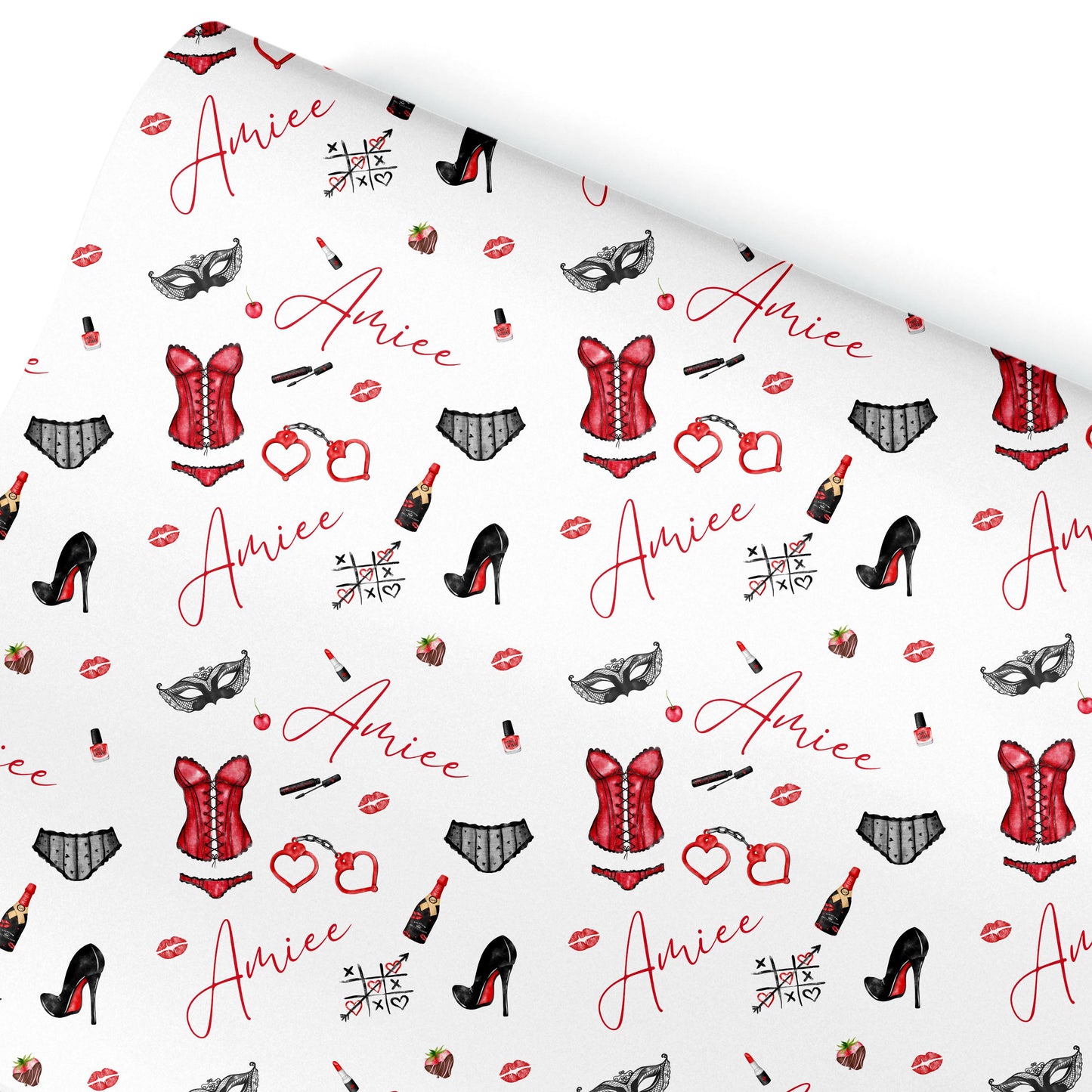 Personalised Valentines Wrapping Paper, Naughty Valentines Gifts, Sexy gift for her, Anniversary wrapping paper, gift ideas for her