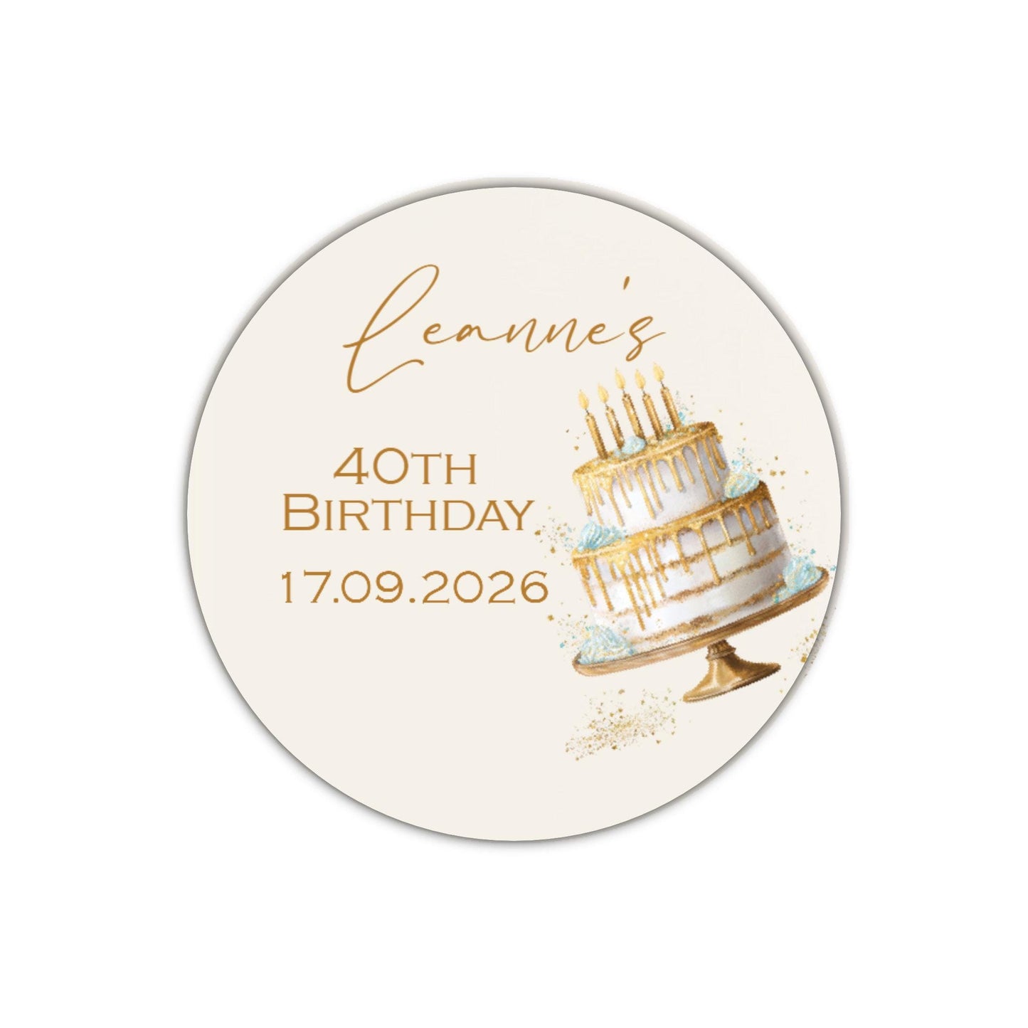 Personalised Birthday Stickers for Favours Party Bags Birthday Cake Seals 18th 21st 30th Birthday Lables