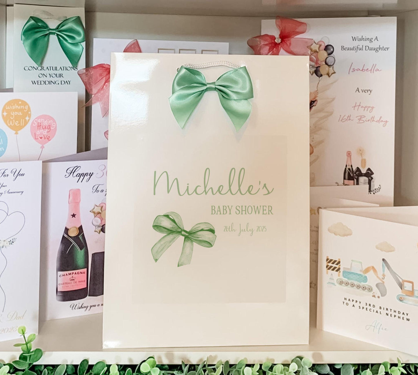 Personalised Baby Shower Gift Bag, Luxury Gift Bag with Rope Handles, Mum-to-be