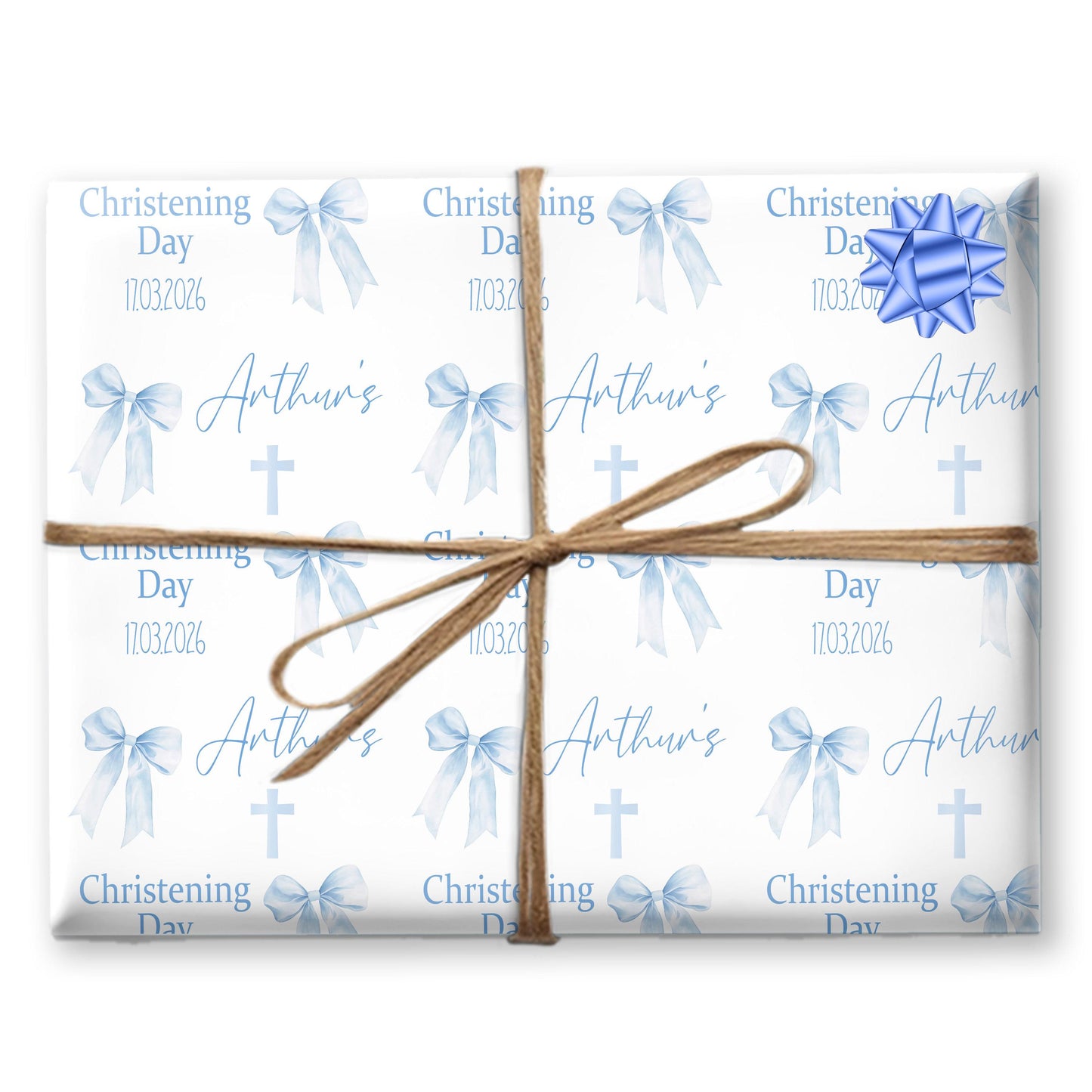 Personalised Christening Wrapping Paper, Baptism gift wrap, christening present