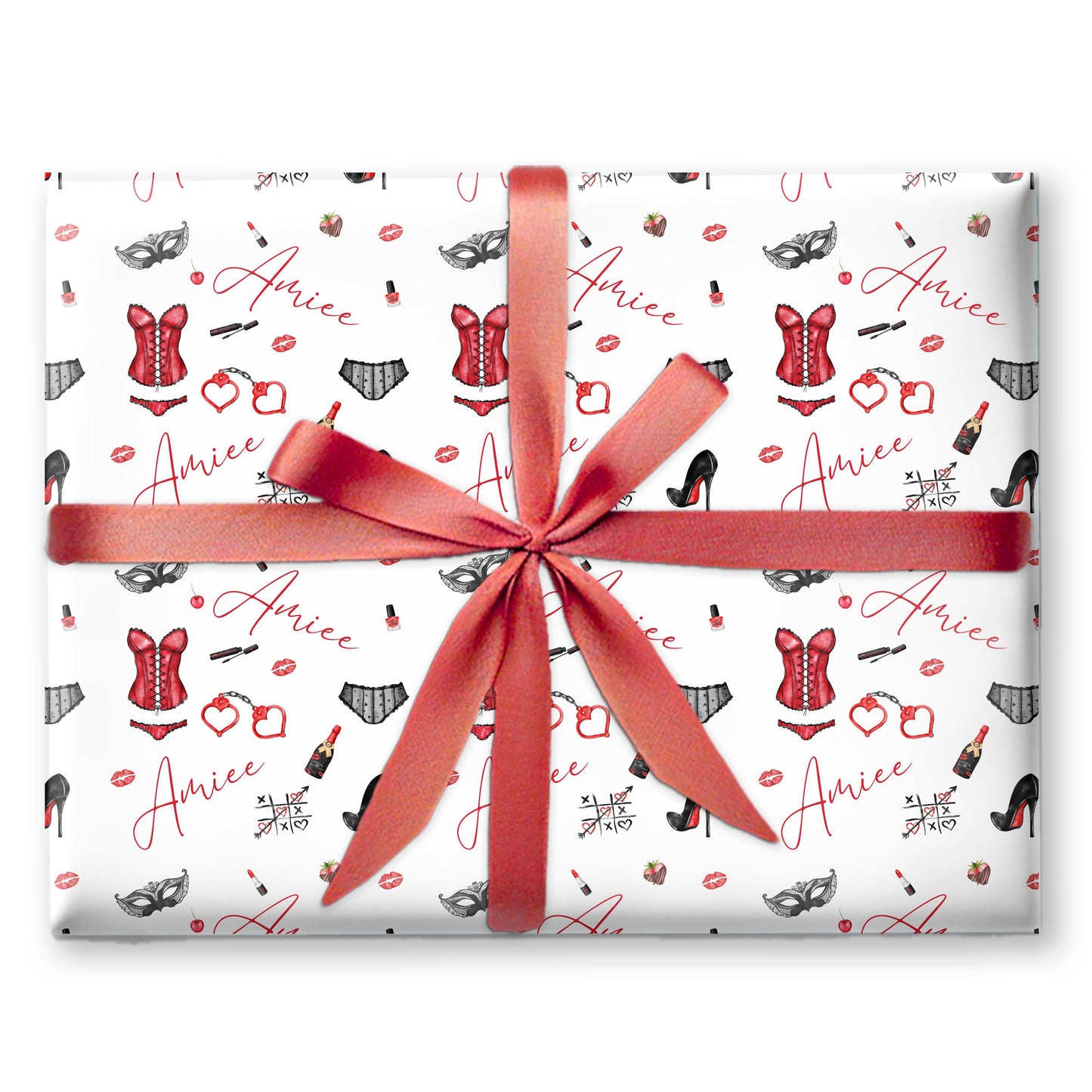 Personalised Valentines Wrapping Paper, Naughty Valentines Gifts, Sexy gift for her, Anniversary wrapping paper, gift ideas for her