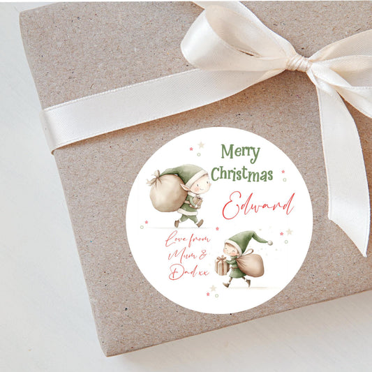 Personalised Christmas Stickers Labels For Wrapping Gifts, Name Tag